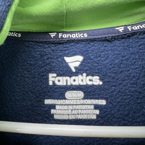 Seattle Seahawks Fanatics Hoodie Mens Size Medium Blue Green Fleece NFL Pullover - Picture 8 of 12